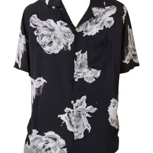 Allsaints Men's Gallica Short Sleeve Camp Shirt Floral Print M